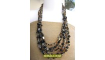 designs necklaces bead shell multi strand long 